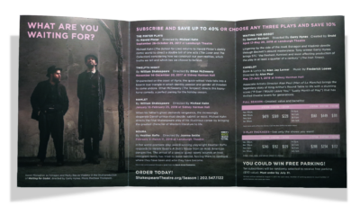 Shakespeare Theatre Company Subscription Brochure